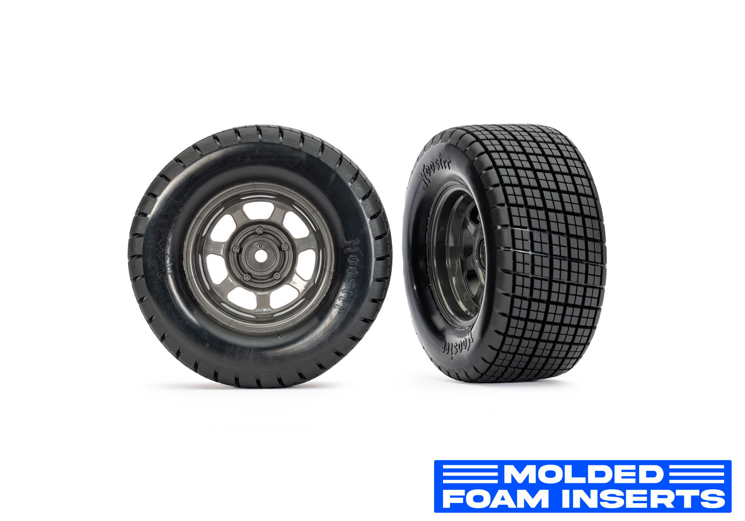 Dirt Oval Gray Front Wheels w/ Hoosier Tires (2), Part #10473R