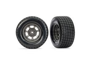 Dirt Oval Gray Front Wheels w/ Hoosier Tires (2)