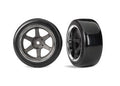1.9" Gray 6-Spoke Rear Wheels & Soft Drift Tires (2)