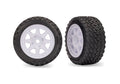 White Front Mini Rally Wheels with Hard Tires (2), Part #10872-WHT
