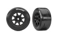 Black Front Mini Rally Wheels w/ Slick Tires (Hard) (2), Part #10876-BLK