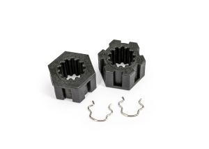 Front Pro Scale Sand Car Hex Hubs & Clips (2)
