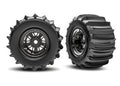 3.2" Funco Black Chrm Rear Wheels & Paddle Tires (2)