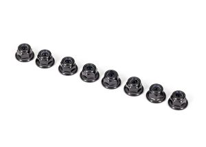 3 mm Flanged Nylon Black Locking Nuts (8)