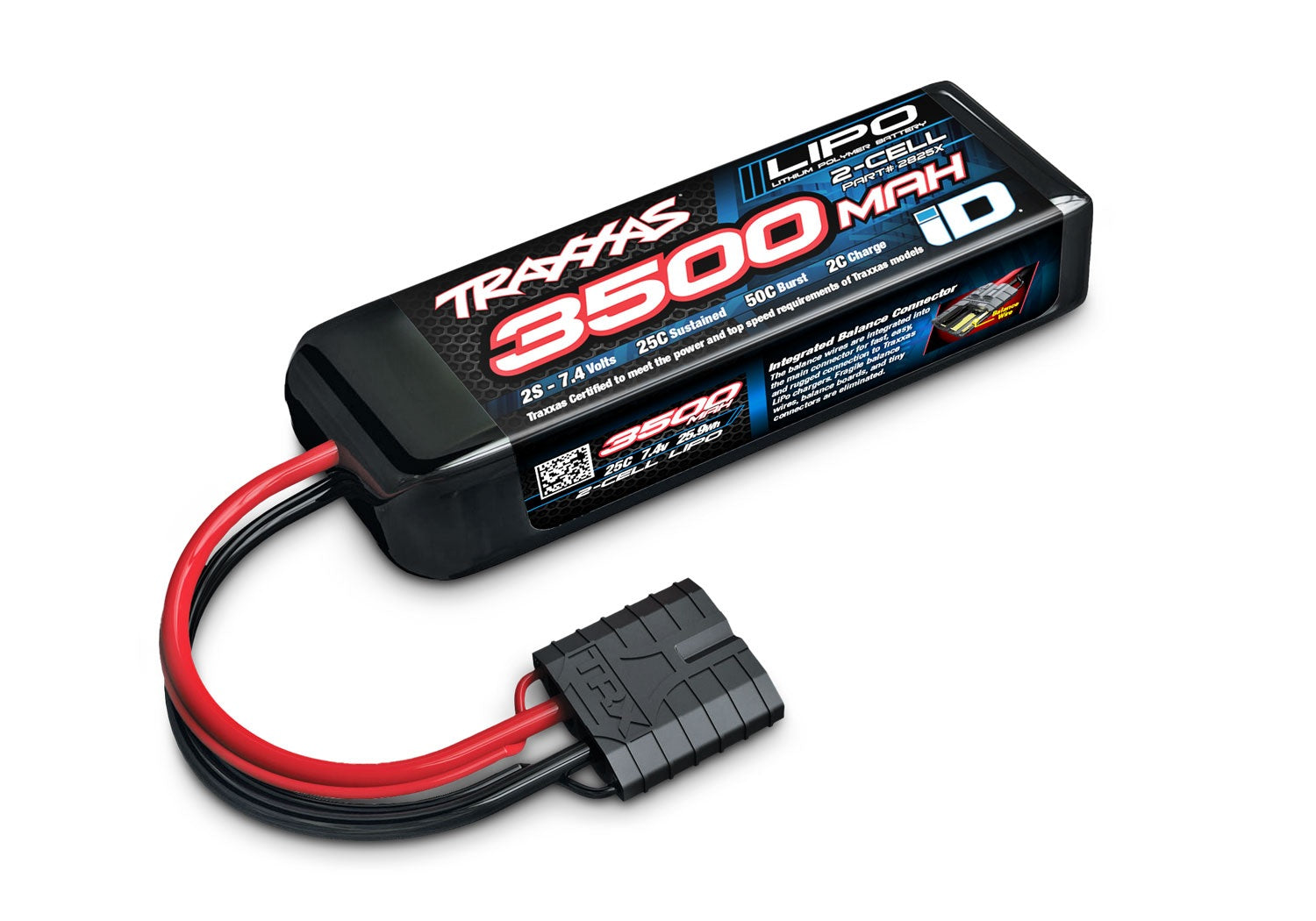 3500 mAh 7.4 Volt 2-Cell LiPo Battery, Part #2825x