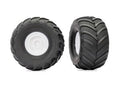 Monster Truck White Wheels & Terra Groove Tires (2)