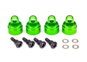 Green Aluminum Shock Caps (4)