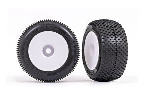 3.8" White Dished Wheels & Response Pro Tires (2)