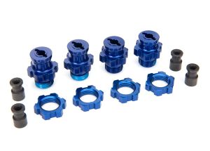 Blue Aluminum 17 mm Splined Wheel Hub Adapters (4)