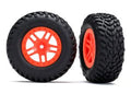 Split-Spoke Orange Wheels & Off-Road Tires (2)