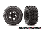 5-Spoke 2.8" Black Wheels & Sledgehammer Tires (2), Part #6792