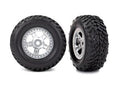 1/16 Satin Chrome SCT Wheels w/ Tires (2)