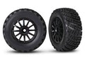 Black 12-Spoke Rally Wheels w/ Rally Tires (2)