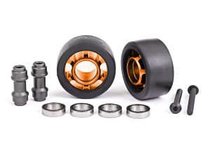 Orange Aluminum Wheelie Bar Wheels w/ Hardware (2)