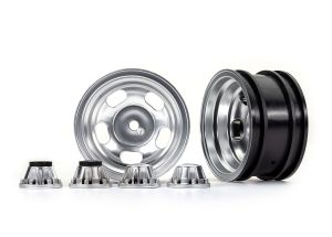 2.2" Slotted Satin Chrome Wheels (2)