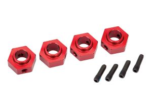 Red Aluminum 12 mm Wheel Hubs (4) & Screw Pins, 8269R