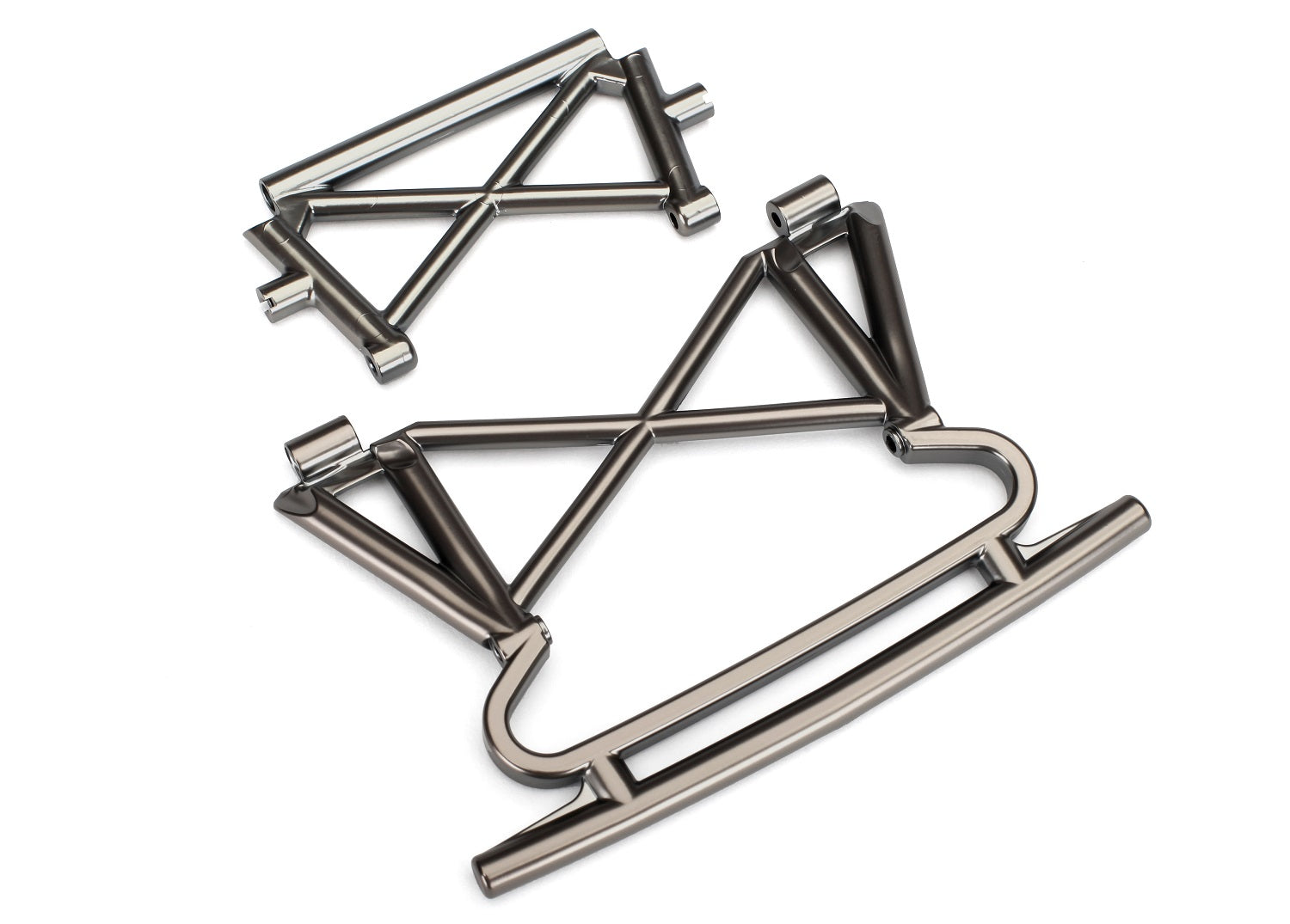 Satin Black Chrome Front Bumper and Support, Part #8535X