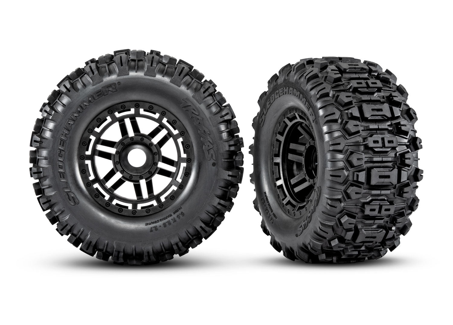 Maxx 2.8" Black Wheels & Sledgehammer Tires (2), Part #8973