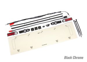 Drag Slash Red LED Tail Lights w/ Blk Chrome Trim