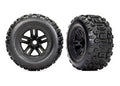 3.8" Black 5-Spoke Wheels & Sledgehammer Tires (2)