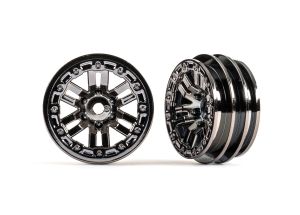 1.0" Black Chrome Wheels (2)