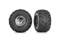 TRX-4MT 1.2" Chrome Wheels & Terra Groove Tires (2)