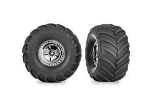 TRX-4MT 1.2" Chrome Wheels & Terra Groove Tires (2)