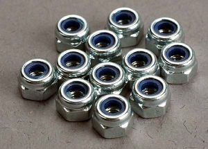 3 mm Flanged Nylon Chrome Locking Nuts (12)