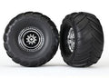 Monster Truck Chrome Wheels & Terra Groove Tires (2)
