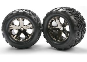 All-Star 2.8" Black Chrome Wheels & Talon Tires (2)