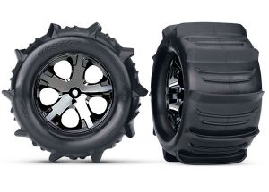 All-Star 2.8" Black Chrome Wheels & Paddle Tires (2)