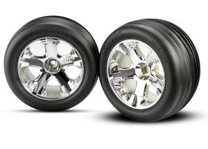 All-Star 2.8" Chrome Wheels & Alias Ribbed Tires (2)