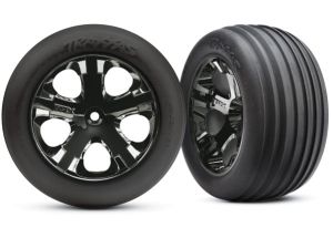 All-Star 2.8" Black Chrome Wheels & Alias Tires (2)