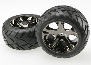 All-Star 2.8" Black Chrome Wheels & Anaconda Tires (2)