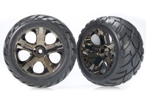 All-Star 2.8" Black Chrome Wheels & Anaconda Tires (2)