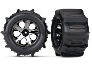 All-Star 2.8" Black Chrome Wheels & Paddle Tires (2)