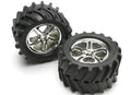 Split-Spoke 3.8" Chrome Wheels & Chevron Tires (2)