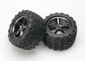 Gemini 3.8" Black Chrome Wheels & Talon Tires (2)