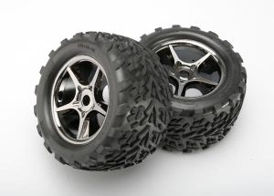 Gemini 3.8" Black Chrome Wheels & Talon Tires (2)
