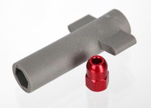Red Aluminum Antenna Crimp Nut with Wrench