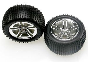 Twin-Spoke 2.8" Chrome Wheels & Alias Tires (2)