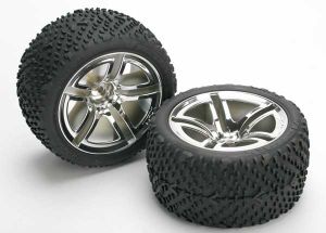 Twin-Spoke 2.8" Chrome Wheels & Victory Tires (2)