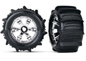 Geode 3.8" Chrome Wheels & Paddle Tires (2)