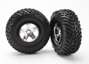 SCT Satin Chrome & Black Wheels & Off-Road Tires (2)