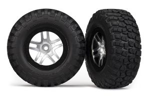 SCT Satin Chrome & Black Wheels & BFG Tires (2)