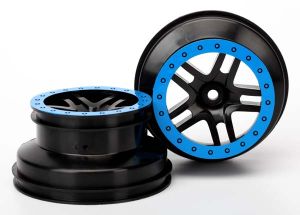 Split-Spoke Black & Blue Wheels (2)
