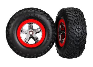 SCT Chrome & Red Wheels & S1 Off-Road Tires (2)