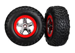 SCT Chrome & Red Wheels & Off-Road Tires (2)