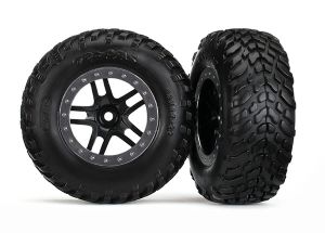 Black & Satin Chrome Wheels & Off-Road Tires (2)