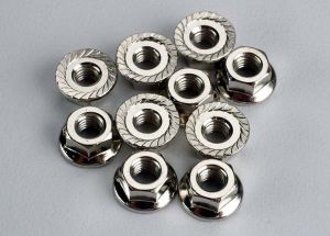 4 mm Flanged Nuts (10)